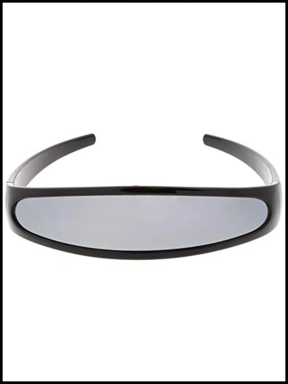 Futuristic Narrow Cyclops Mono Lens Visor Sunglasses UV400 Shield Metal Hinges